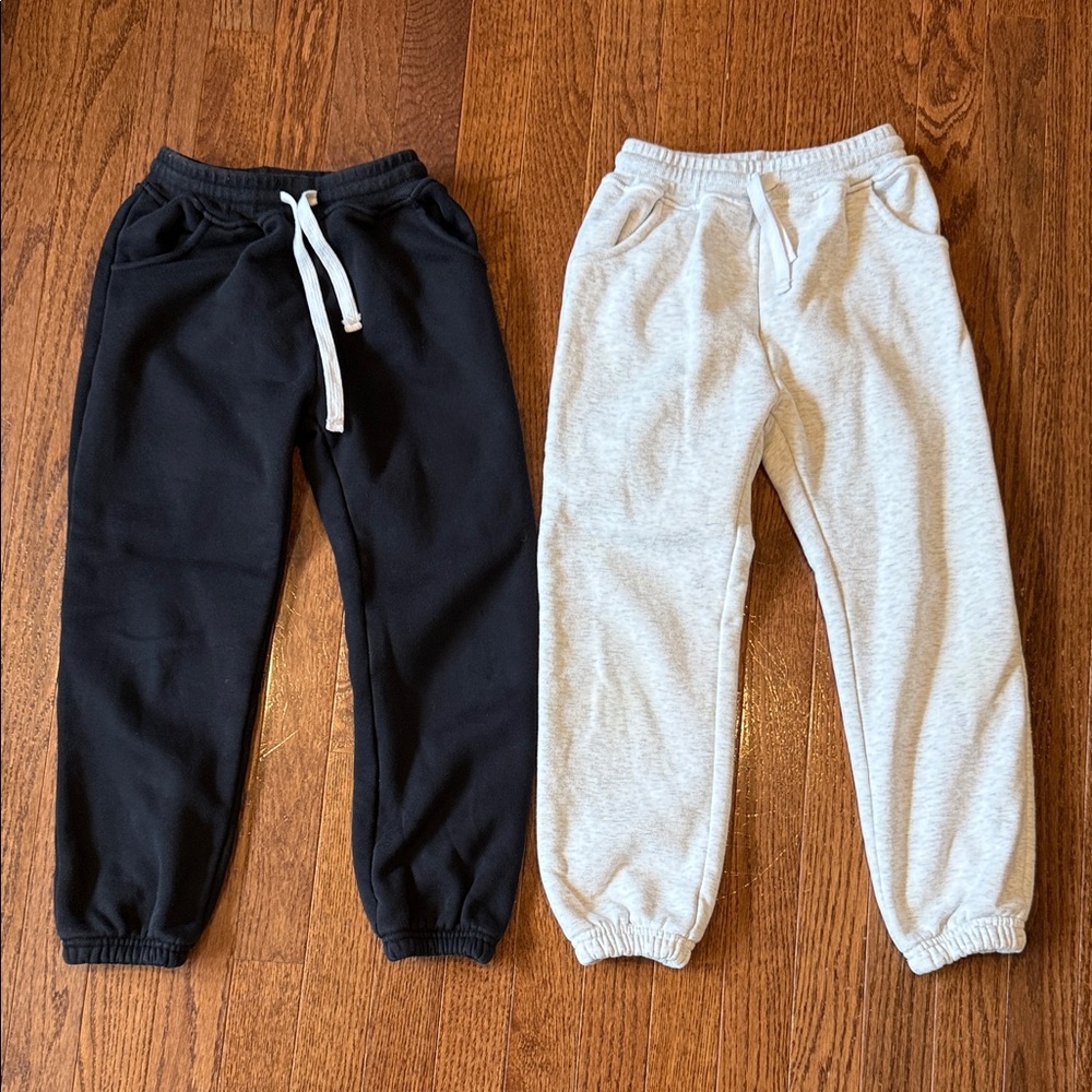 Little Bipsy size 7-8 Black and Gray Kids Joggers - 2 pairs